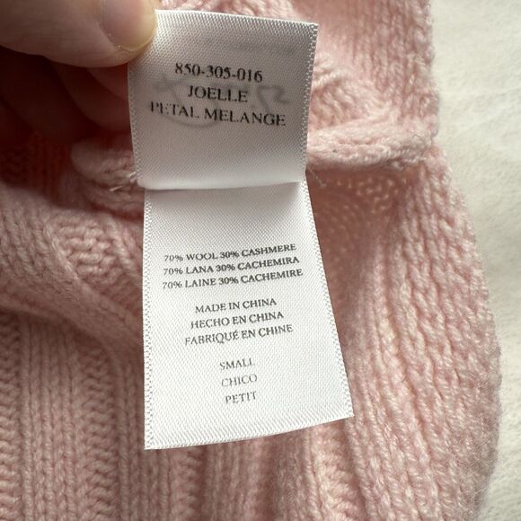 RAILS Joelle Rib Wool & Cashmere Sweater in Petal Melange Pink Size Small - Picture 9 of 9